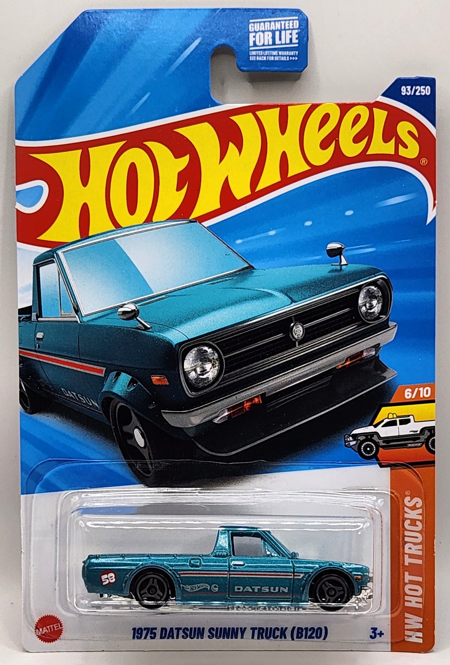 Hot Wheels 1975 Datsun Sunny Truck Mainline 93/250 Pickup Truck - Regular