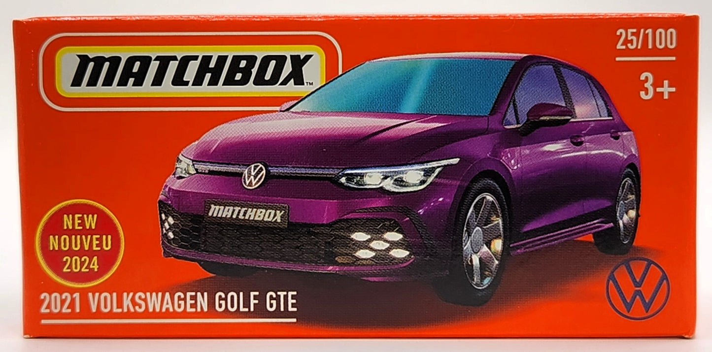 2021 Volkswagen Golf GTE Matchbox Power Grabs TRAFFIC PURPLE 25/100 1:64