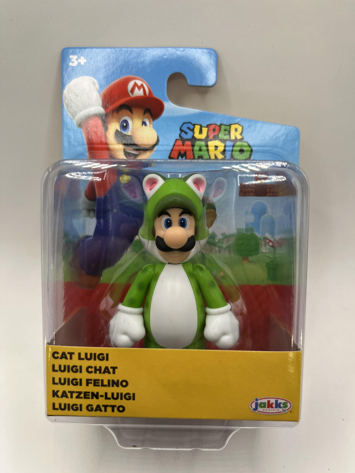 Cat Luigi Super Mario Bros 2.5” Action Figure Toy Jakks Nintendo