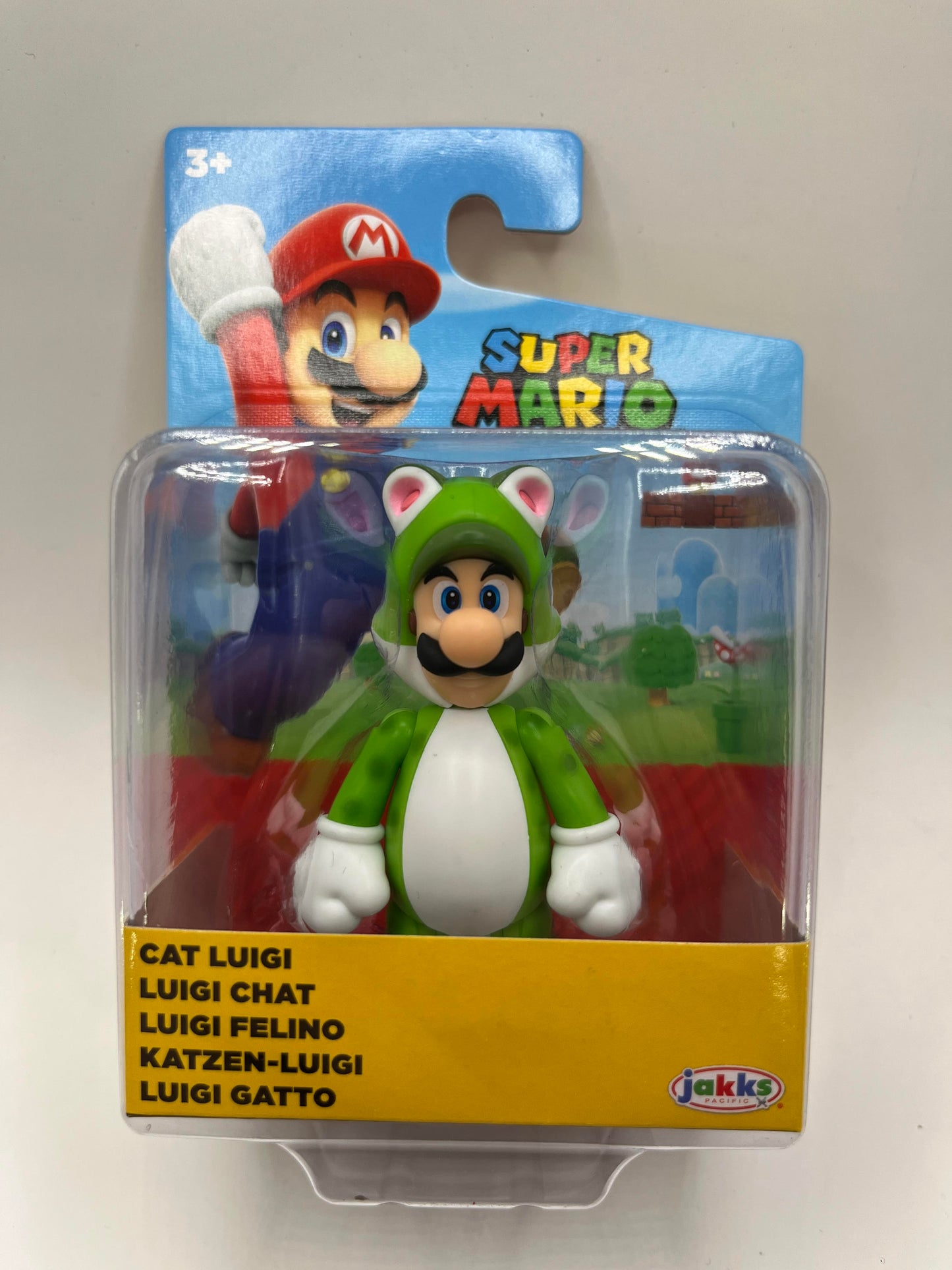 Cat Luigi Super Mario Bros 2.5” Action Figure Toy Jakks Nintendo