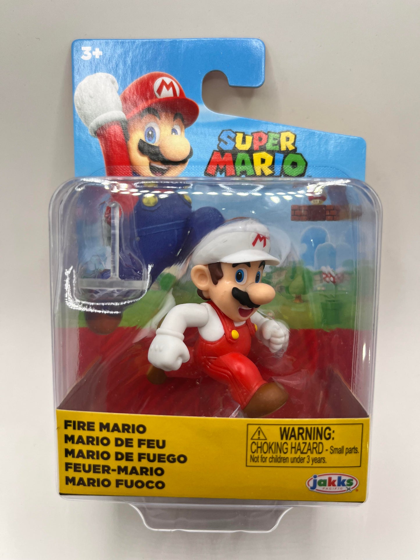 Fire Mario Super Mario Bros 2.5” Action Figure Toy Jakks Nintendo