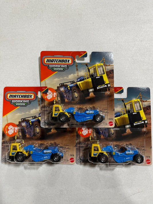 MBX Road Scraper Matchbox Working Rigs 3 Pack
