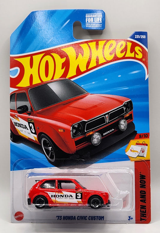 '73 Honda Civic Custom Red Hot Wheels Then And Now 9/10 231/250 1:64