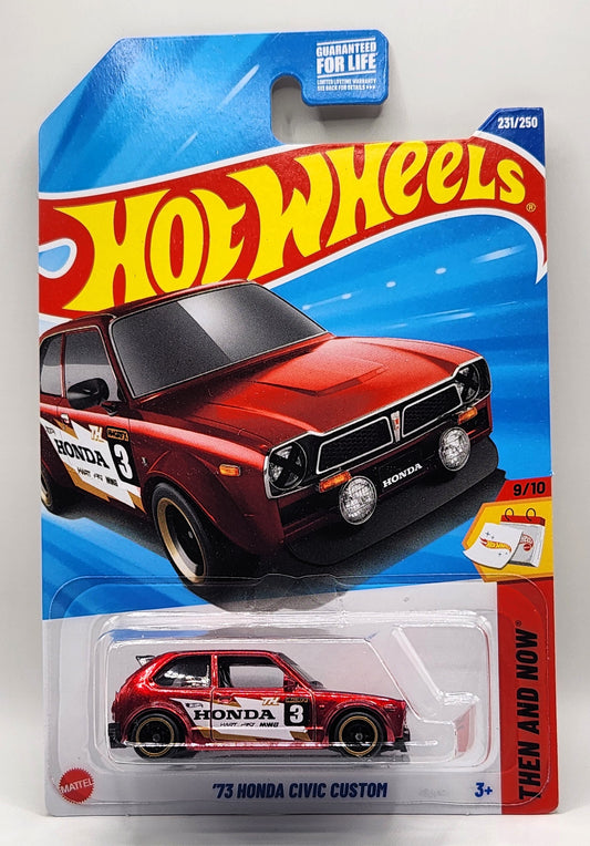 '73 Honda Civic Custom Hot Wheels THEN AND NOW 9/10 231/250 (Red) 1:64 Super Treasure Hunt