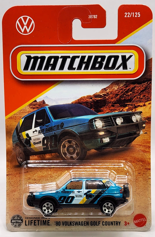 '90 Volkswagen Golf Country Matchbox Blue 22/125 1:64