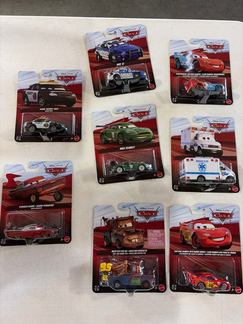 8 disney cars as pictured