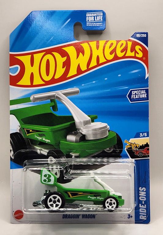DRAGGIN' WAGON HOT WHEELS GREEN 3/5 HW RIDE-ONS 68/250