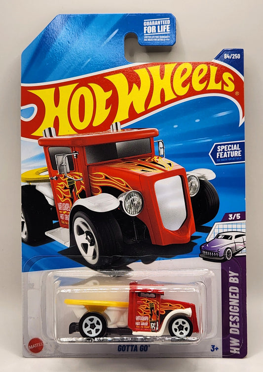 Gotta Go Red Hot Wheels HW DESIGNED BY 3/5 84/250 1:64