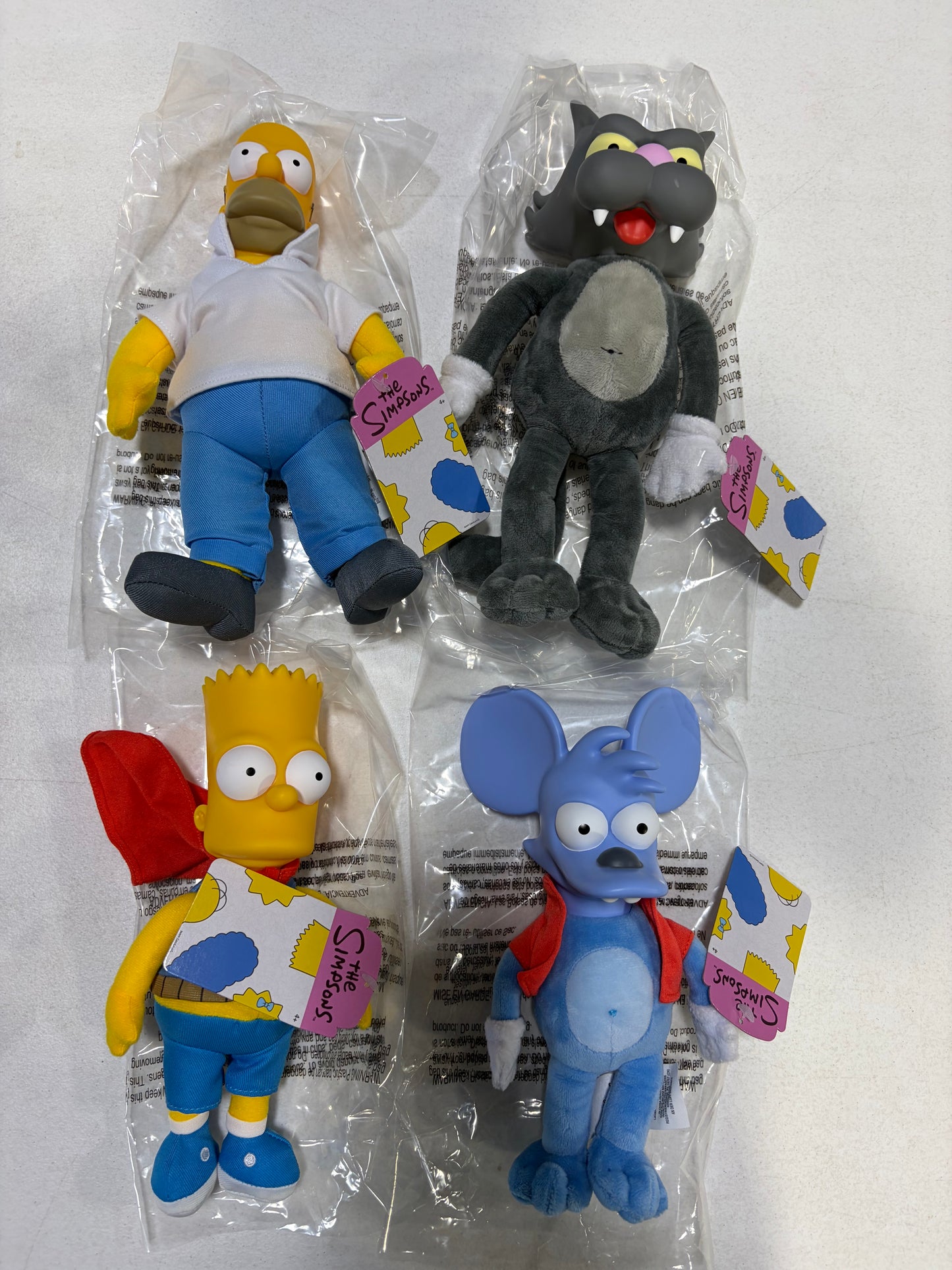 The Simpsons 10 inch plush set including Itchy, Scratchy, Homer, and Bart!