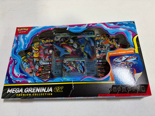Brand New Mega Greninja  EX Premium Collection box with ripped box
