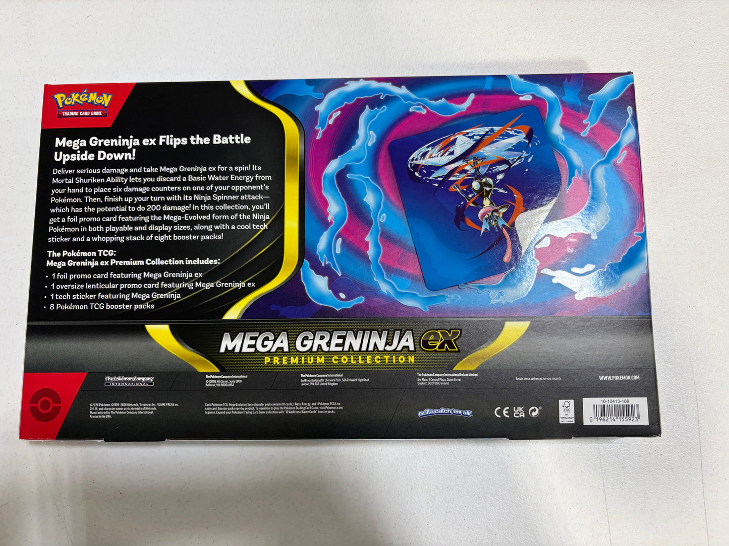 Brand New Mega Greninja  EX Premium Collection box with ripped box