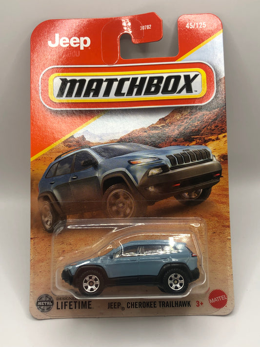 Jeep Cherokee Trailhawk Matchbox 1:64 Die Cast light blue 45/125
