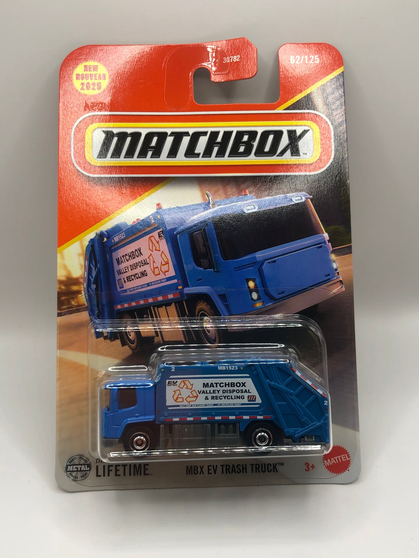 MBX EV Trash Truck Matchbox 1:64 Die Cast Blue 62/125