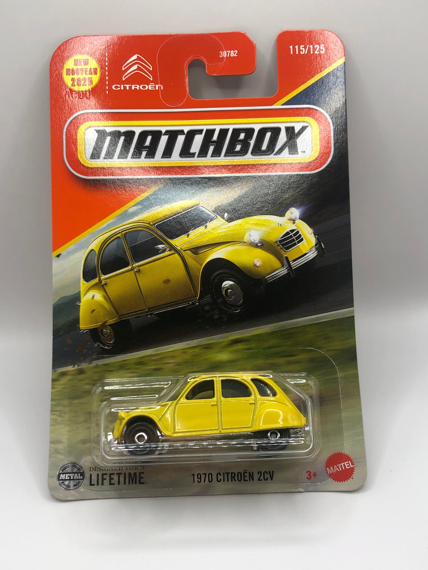 1970 Citroen 2CV Matchbox 1:64 Die Cast Yellow 115/125
