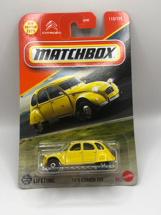 1970 Citroen 2CV Matchbox 1:64 Die Cast Yellow 115/125