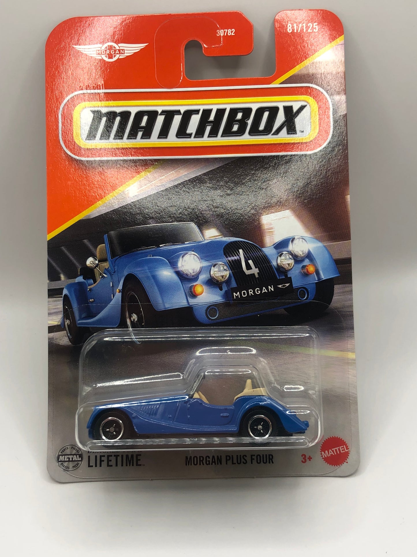 Morgan Plus Four Matchbox 1:64 Die Cast Blue 81/125