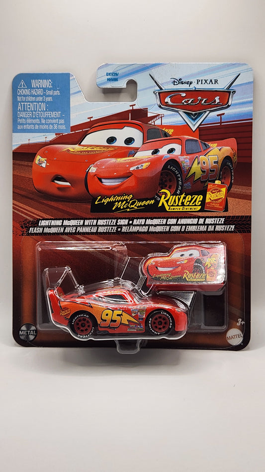 Lightning Mcqueen With Rusteze Sign No.95 1:55 Disney Pixar Cars