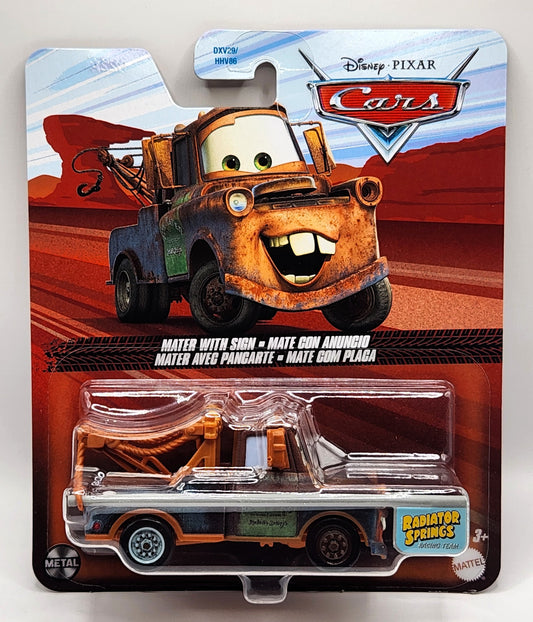 Mater With Sign 2025 Radiator Springs Disney Pixar Cars 1:55