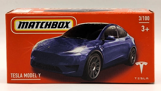 Tesla Model Y Blue Matchbox Power Grabs 3/100