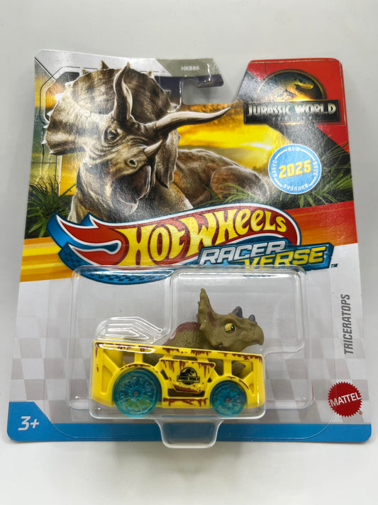 Triceratops Hot Wheels Racer Verse Jurassic World Rebrth