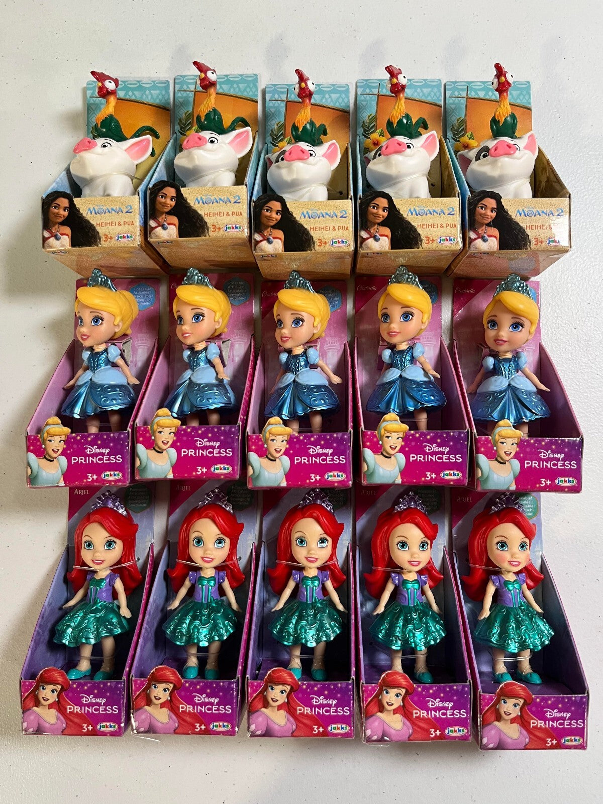 Disney Princess Mini Dolls Set - Cinderella, Ariel, HeiHei & Pua