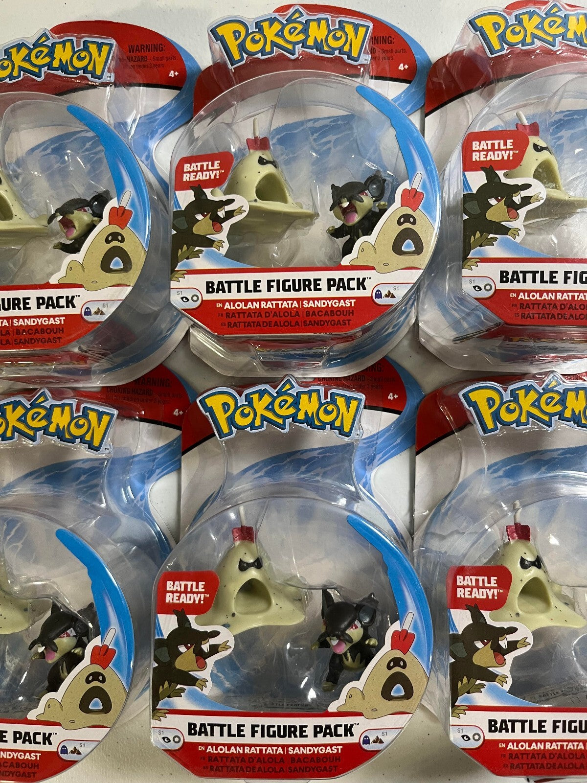Alolan Rattata & Sandygast- Pokémon Battle Figure Pack - Set of 6