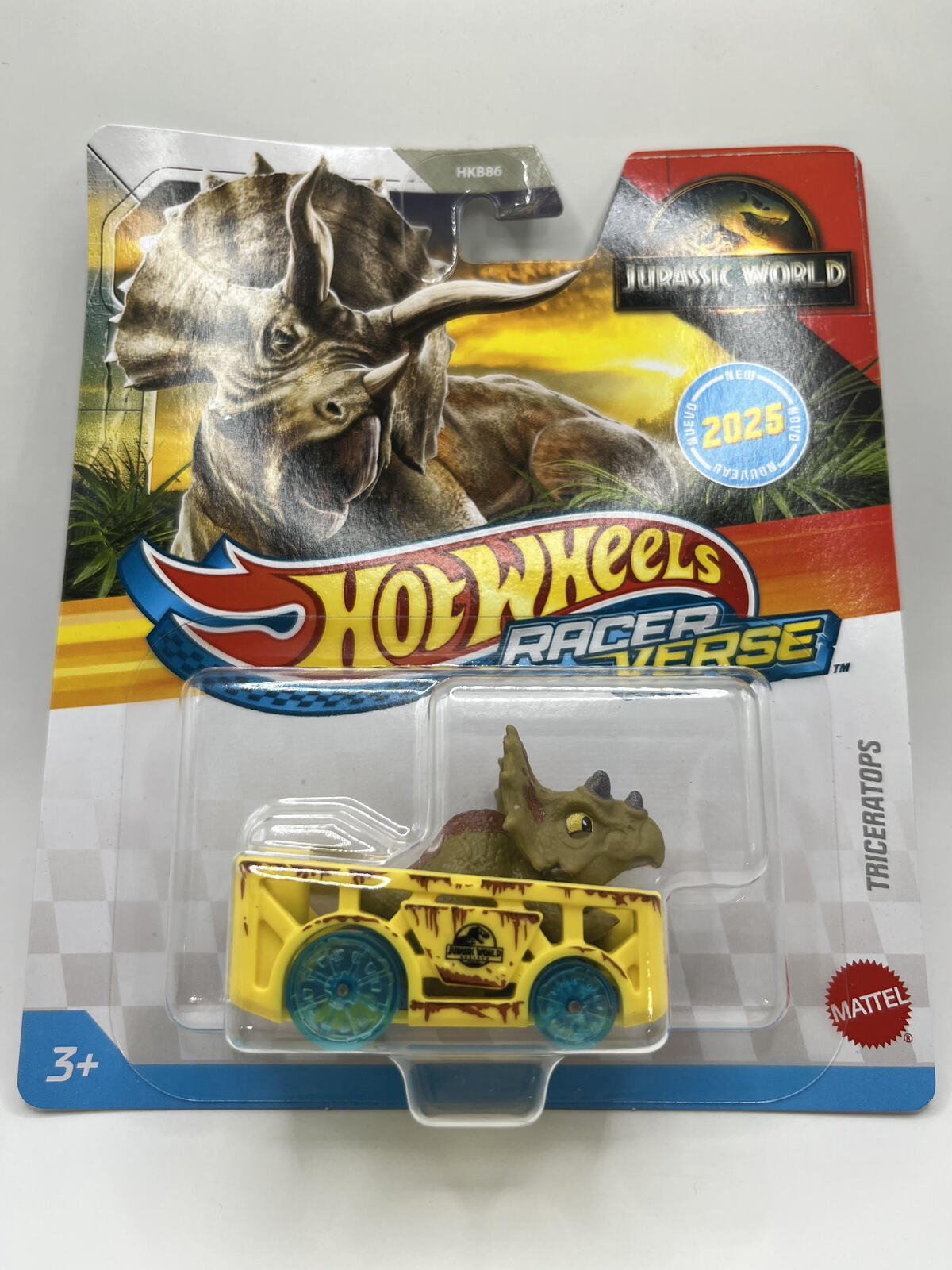Triceratops Hot Wheels Racer Verse Jurassic World Rebrth